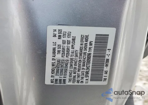 2014 Honda Odyssey Lx z USA, uszkodzony, nr VIN 5FNRL5H27EB098096